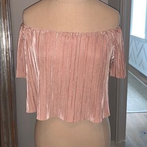 Off the shoulder shiny top